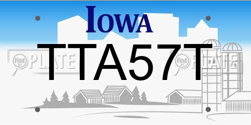 TTA57T Iowa License Plate