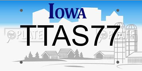 TTAS77 Iowa License Plate