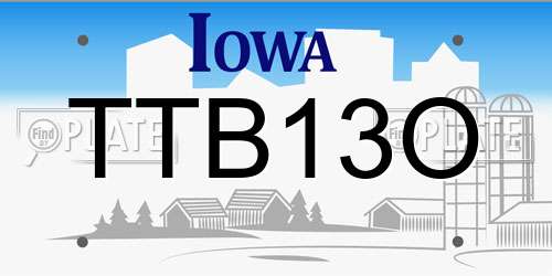 TTB13O Iowa License Plate