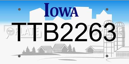 TTB2263 Iowa License Plate