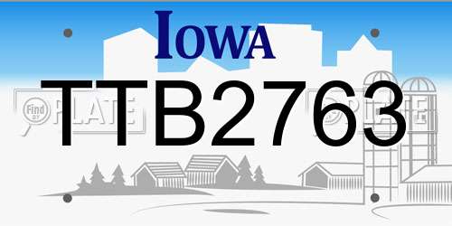 TTB2763 Iowa License Plate