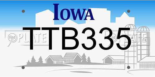 TTB335 Iowa License Plate