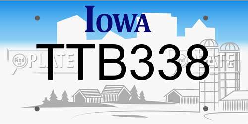 TTB338 Iowa License Plate