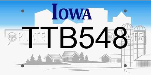 TTB548 Iowa License Plate