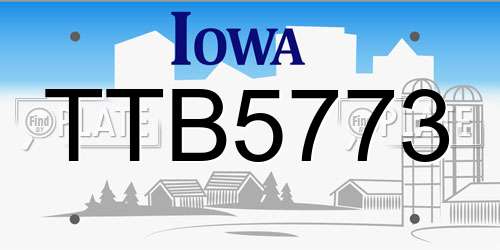 TTB5773 Iowa License Plate