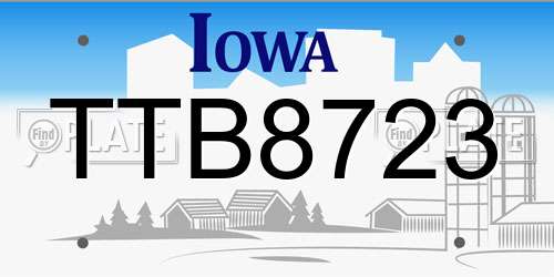 TTB8723 Iowa License Plate