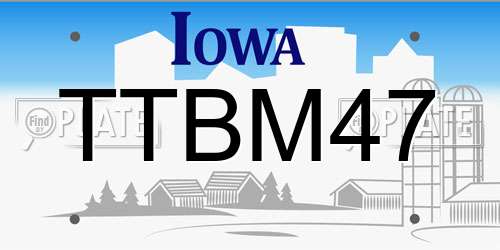 TTBM47 Iowa License Plate