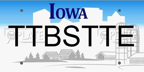 TTBSTTE Iowa License Plate