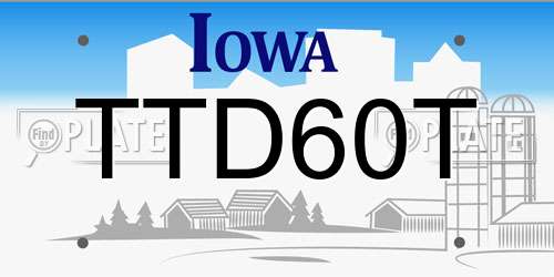 TTD60T Iowa License Plate