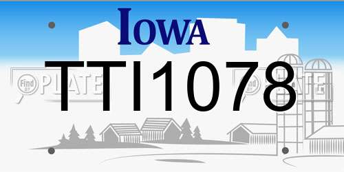 TTI1078 Iowa License Plate
