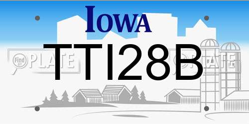 TTI28B Iowa License Plate