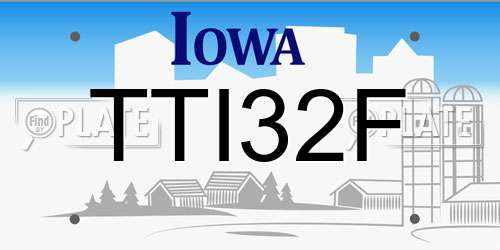 TTI32F Iowa License Plate