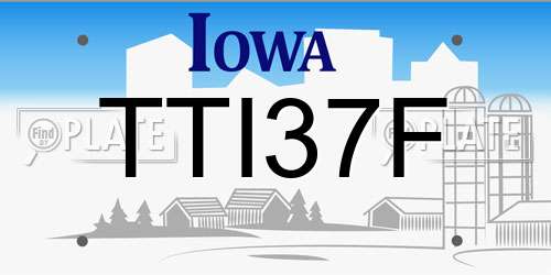 TTI37F Iowa License Plate