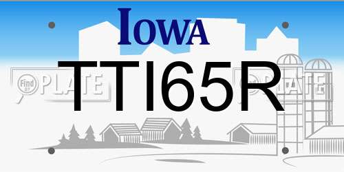 TTI65R Iowa License Plate