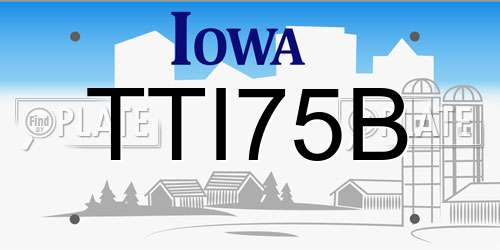 TTI75B Iowa License Plate