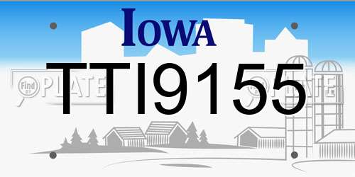 TTI9155 Iowa License Plate