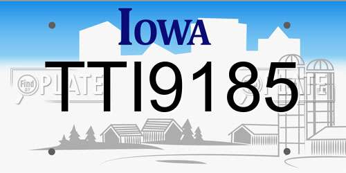 TTI9185 Iowa License Plate