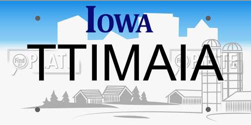 TTIMAIA Iowa License Plate
