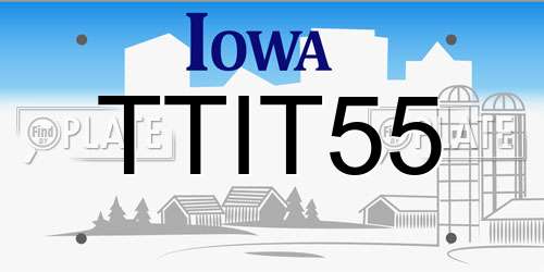 TTIT55 Iowa License Plate
