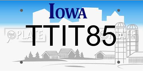 TTIT85 Iowa License Plate