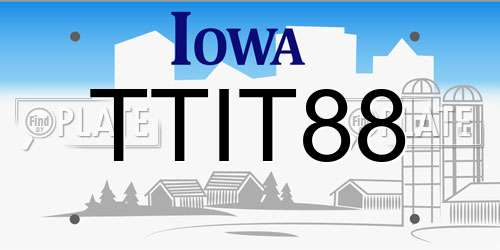 TTIT88 Iowa License Plate
