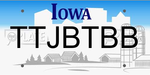 TTJBTBB Iowa License Plate