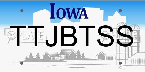 TTJBTSS Iowa License Plate