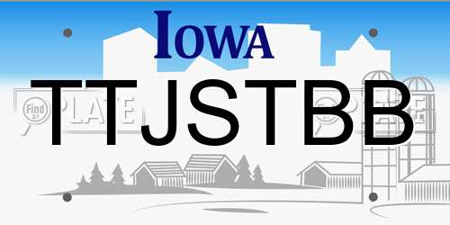 TTJSTBB Iowa License Plate