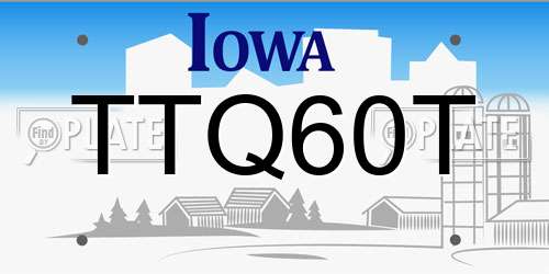TTQ60T Iowa License Plate
