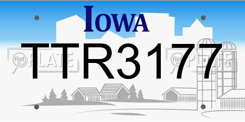 TTR3177 Iowa License Plate