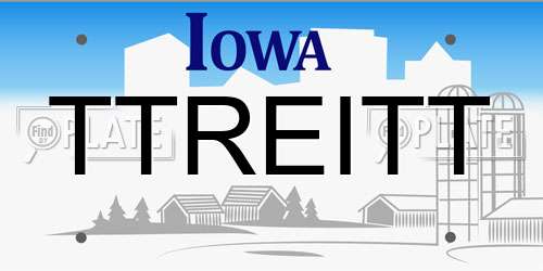 TTREITT Iowa License Plate