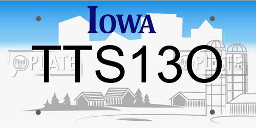 TTS13O Iowa License Plate
