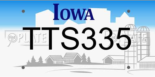 TTS335 Iowa License Plate