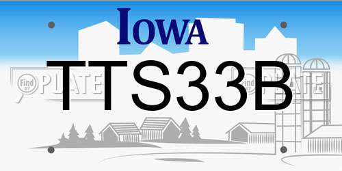 TTS33B Iowa License Plate
