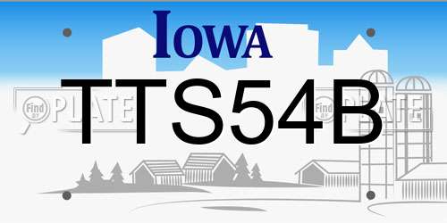 TTS54B Iowa License Plate