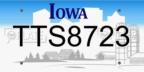 TTS8723 Iowa License Plate