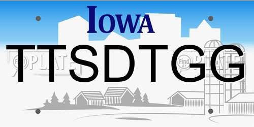 TTSDTGG Iowa License Plate