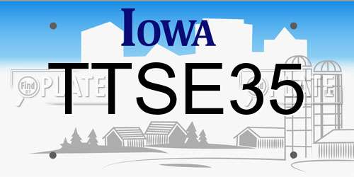 TTSE35 Iowa License Plate