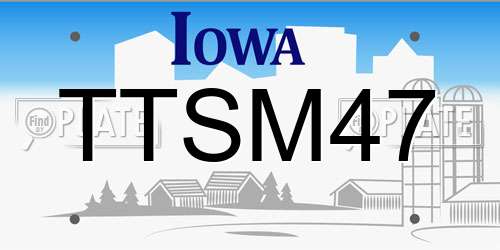 TTSM47 Iowa License Plate