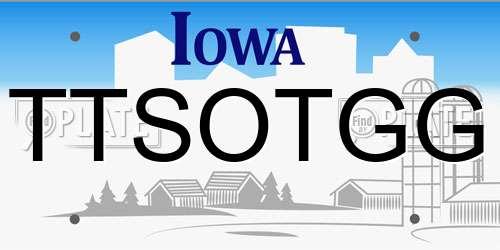 TTSOTGG Iowa License Plate