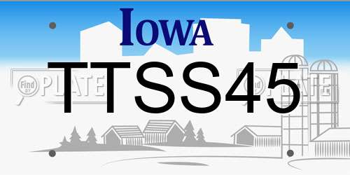 TTSS45 Iowa License Plate