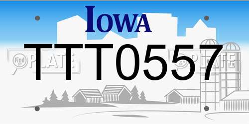 TTT0557 Iowa License Plate