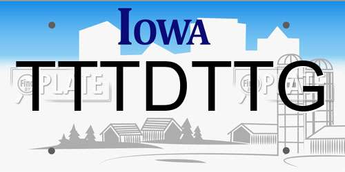 TTTDTTG Iowa License Plate