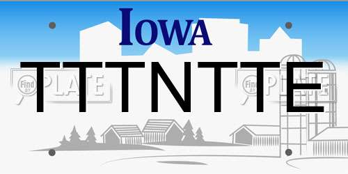 TTTNTTE Iowa License Plate
