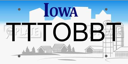 TTTOBBT Iowa License Plate