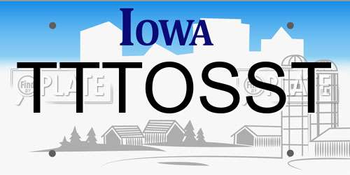 TTTOSST Iowa License Plate