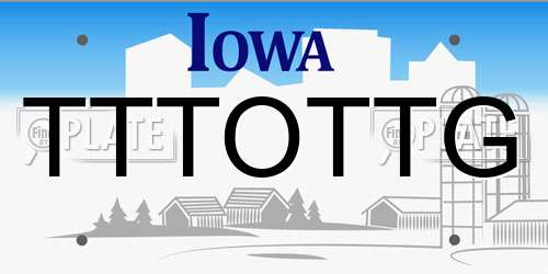 TTTOTTG Iowa License Plate