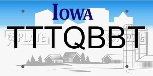 TTTQBBT Iowa License Plate