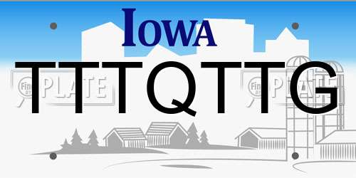 TTTQTTG Iowa License Plate