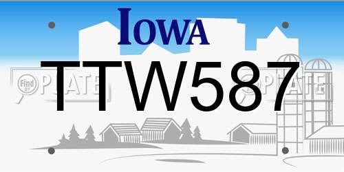 TTW587 Iowa License Plate